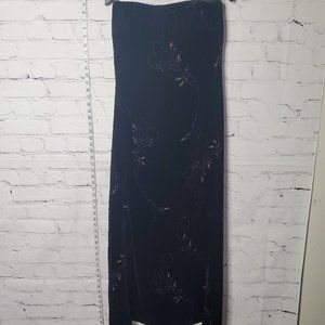 Giorgio Armani Viscose Strapless Dress with Velvet Embroidered